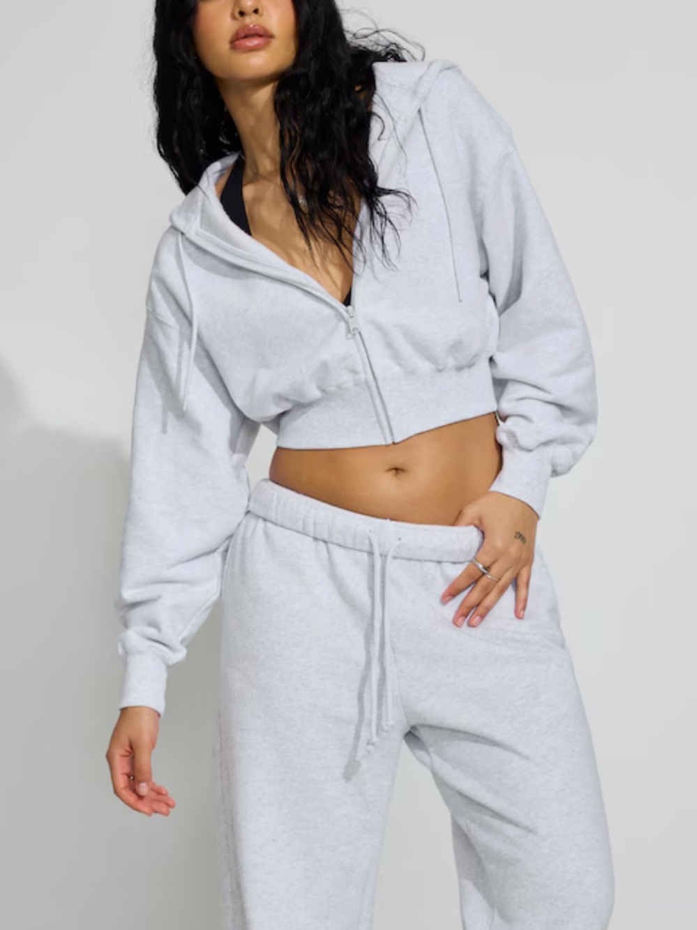 Cropped Zip Hoodie